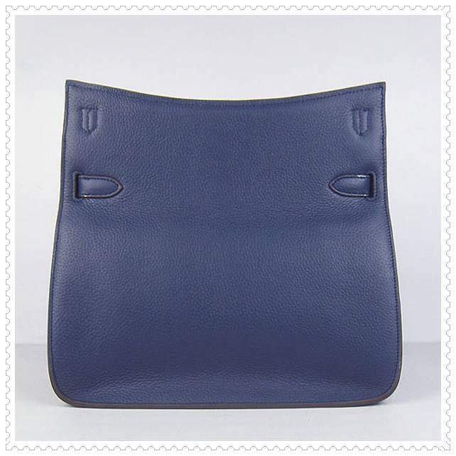 Hermes Jypsiere shoulder bag dark blue with silver hardware